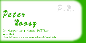 peter moosz business card
